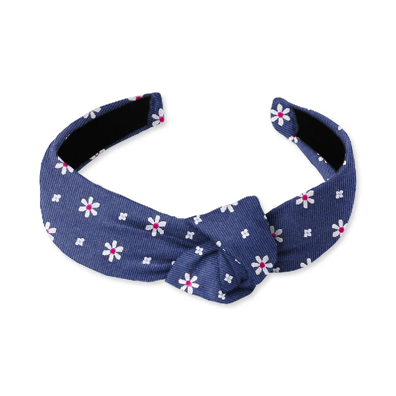 Daisy Springs Navy - Knotted Headband