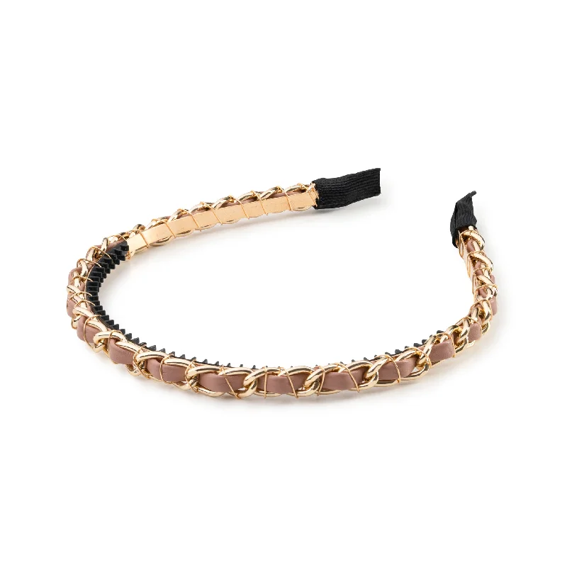 Halo Luxe Coco Gold Chain Headband - Mauve