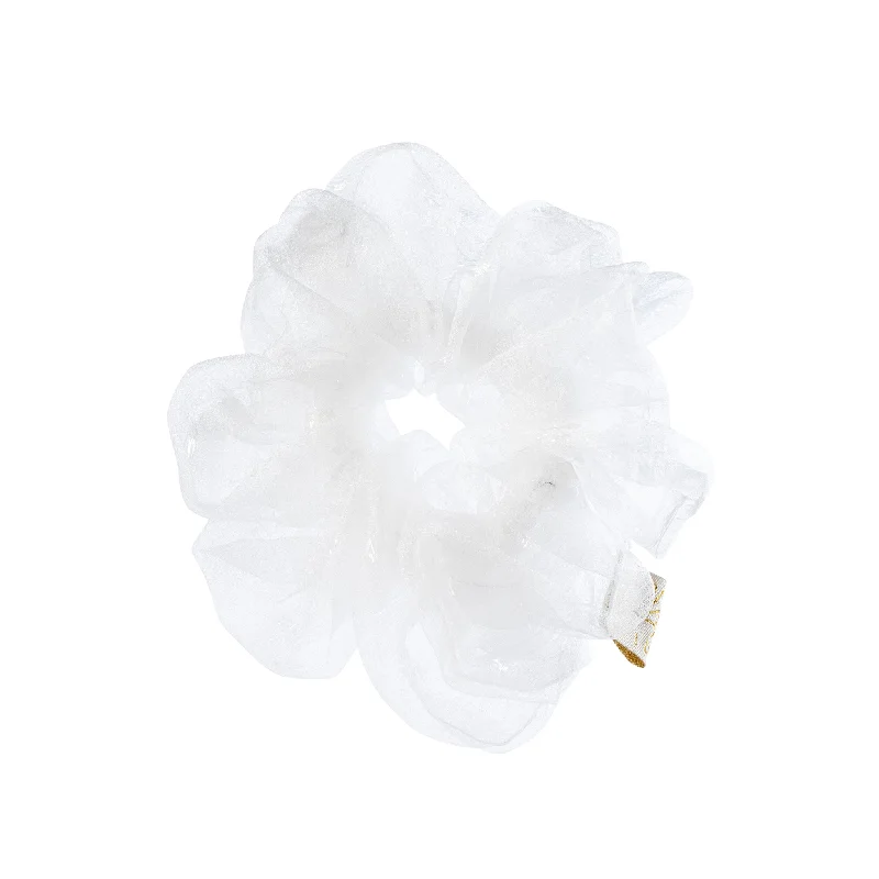 Halo Luxe Emma Organza Scrunchie - White