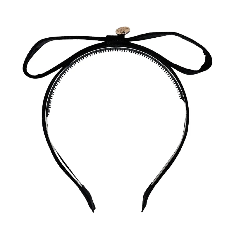 Halo Luxe Maddy Twill Bow Headband - Black