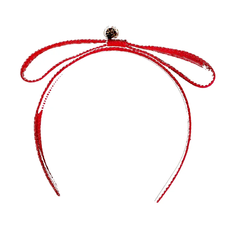 Halo Luxe Maddy Twill Bow Headband - Red