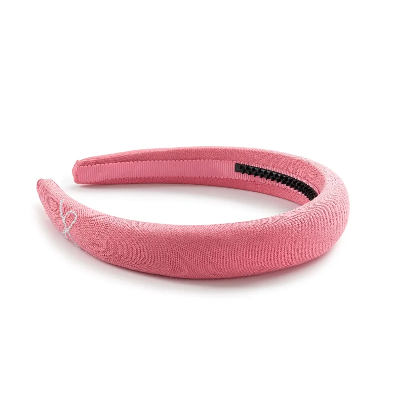 Halo Luxe Marshmallow Signature Bow Logo Padded Headband - Flamingo Pink