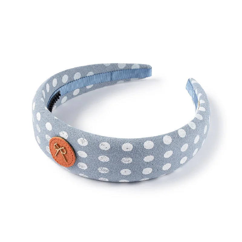 Halo Luxe Polka Dot Padded Headband - Chambray