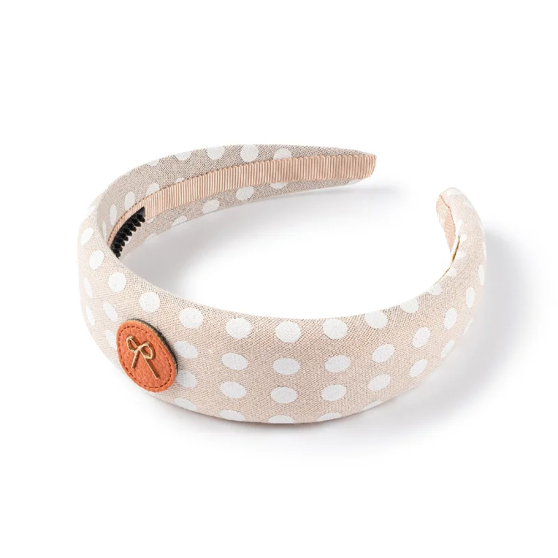 Halo Luxe Polka Dot Padded Headband - Linen