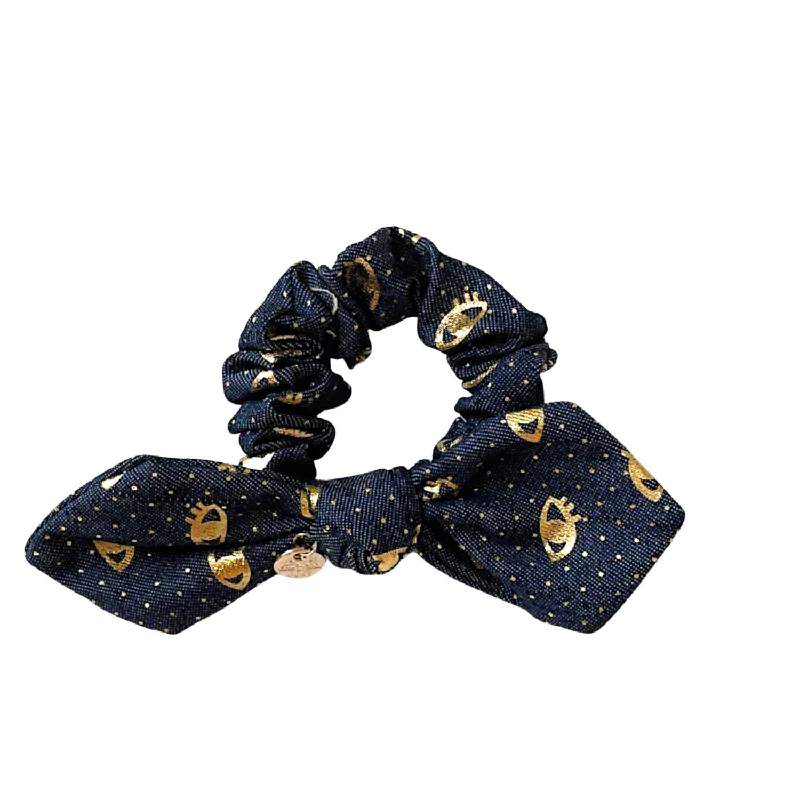 Pouf Denim Scrunchie Denim Golden Eyes