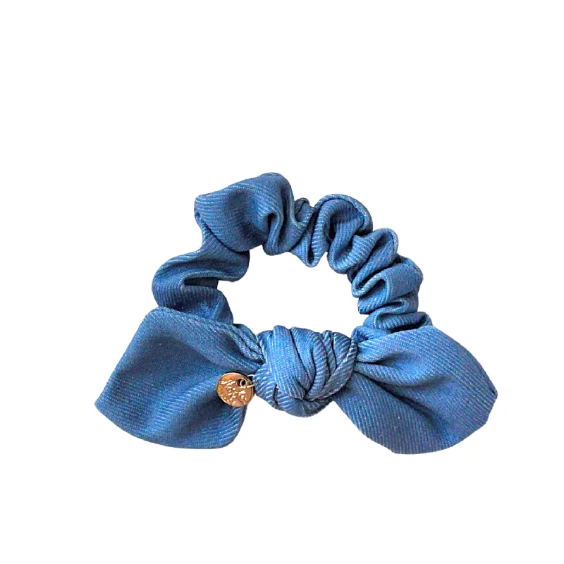 Pouf Denim Scrunchie Light Blue Denim Dark Blue Denim