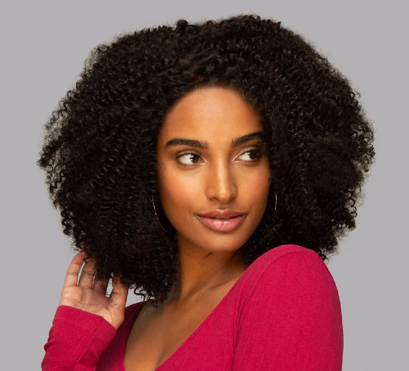 wigs with low maintenance -Virgin Brazilian Curly Silk Closure