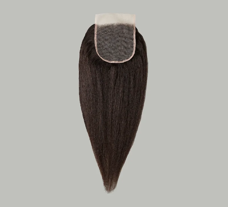 wig accessories for styling -Virgin Brazilian Kinky Straight 5” x 5” Standard Lace Closure