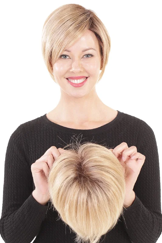 short pixie wigs for women -Belle Tress Toppers - Lace Front Mono Topper 6" (#7009)