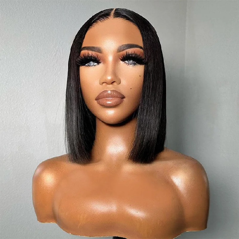 best quality wigs for women -WOWANGEL Pre-Everything Straight Bob 9X6 Wear Go Glueless Wig HD Lace Wigs