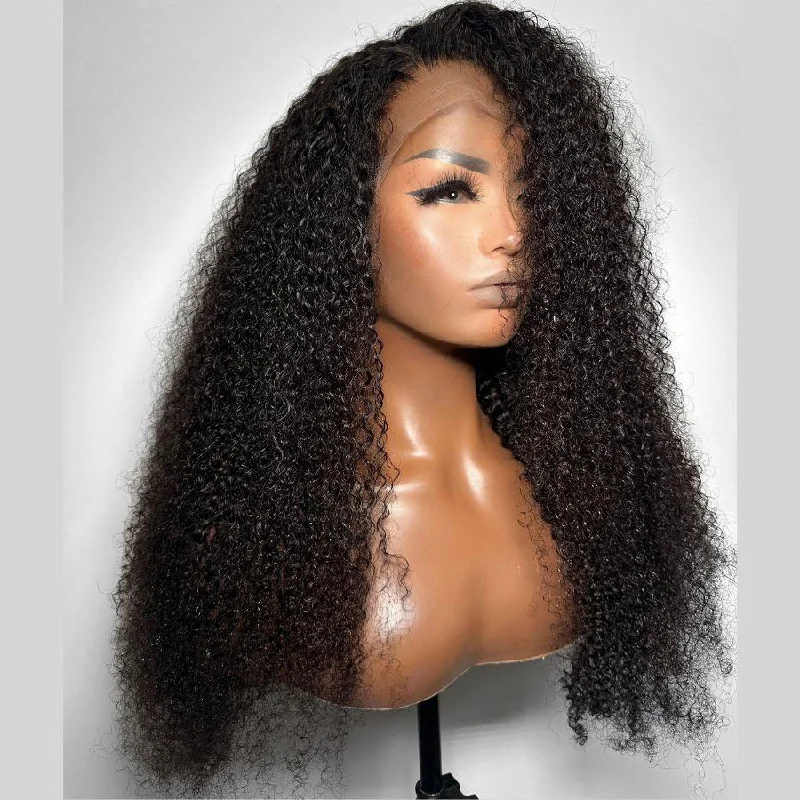 full wig caps for women -WOWANGEL 4C Texture Hair 13X6 Skinlike Real HD Lace Front Wig Kinky Curly