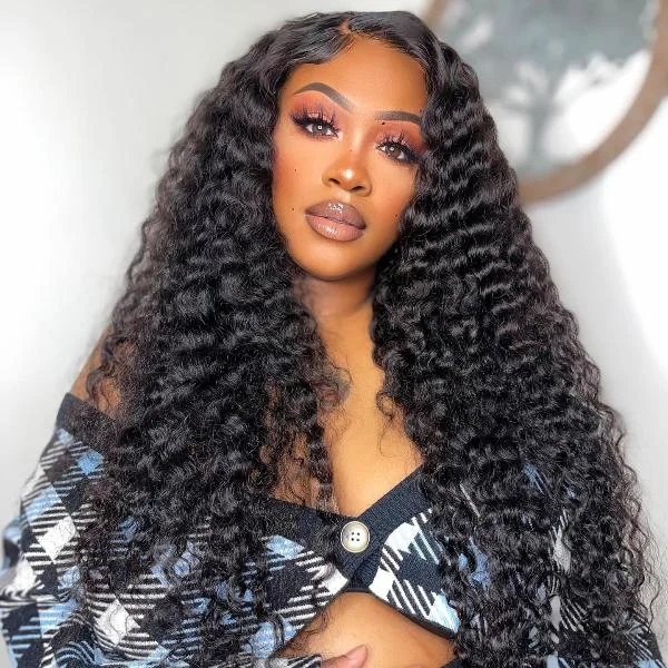 full lace wigs for black women -WOWANGEL 5X5 HD Lace Closure Wig Deep Wave | USA Overnight Shipping