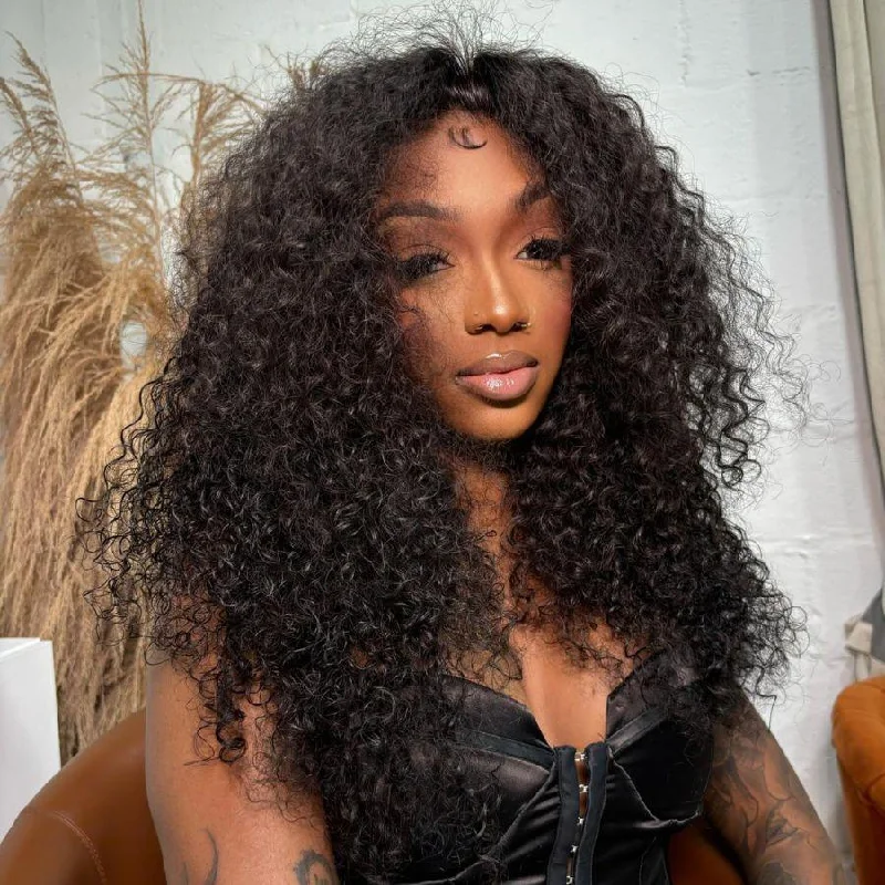 affordable curly wigs for women -WOWANGEL 7x7 Curly HD Lace Closure Wig 250% Density Parting Max Glueless Wig