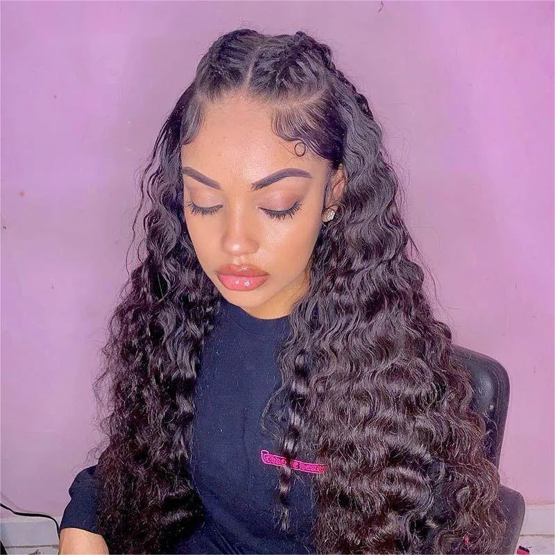 affordable human hair wigs -WOWANGEL Skinlike Real HD Lace 13X6 Full Frontal Wig Loose Deep Wave Pre Plucked