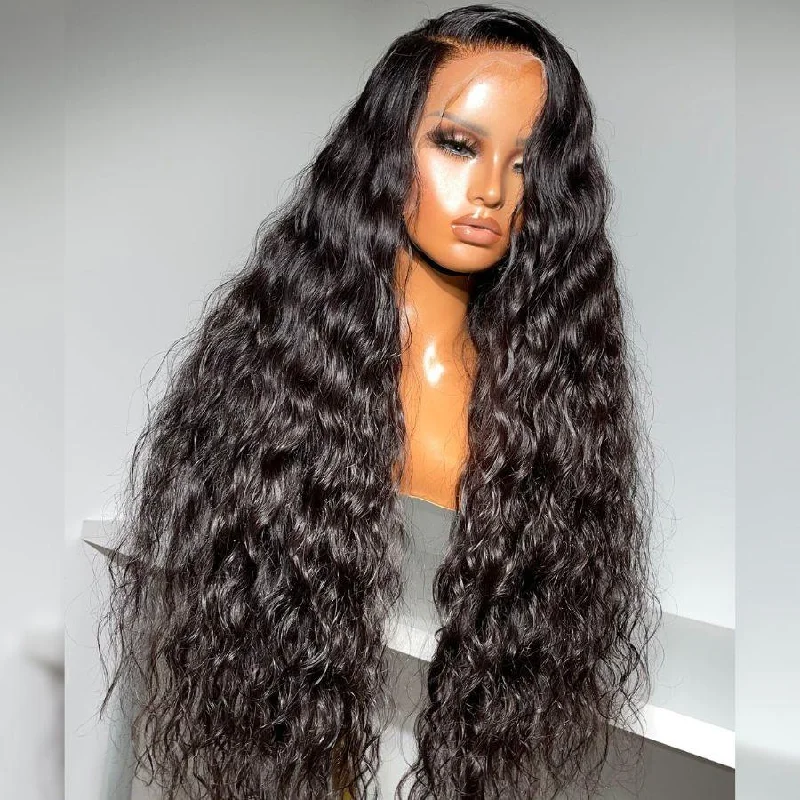 custom wigs for unique styles -WOWANGEL Wet & Wavy 13x6 Skinlike Real HD Lace Front Wig Glueless Clean Hairline