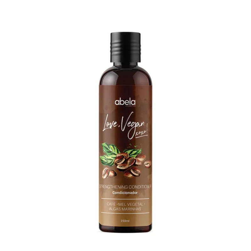 how to prevent scalp buildup from styling products -Love Vegan Coffee Moisturizing Strenghtening Conditioner 250ml - Abela Cosmetics