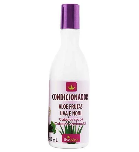 how to protect hair from environmental damage naturally -Aloe Fruits Grape Noni Cupuaçu Dry Curly Hair Conditioner 300ml - Livealoe