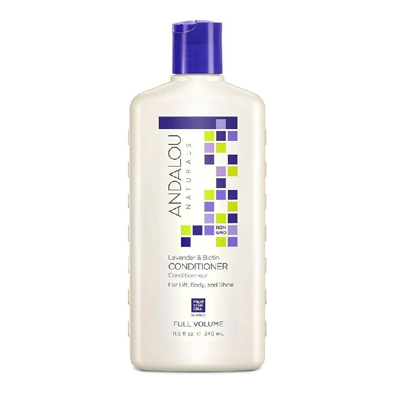 hair care tips for managing frizzy hair in humidity -Andalou Naturals Full Volume Lavender & Biotin Conditioner 340ml