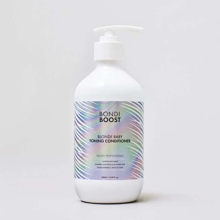 nourishing oils for dry hair ends and frizz control -BondiBoost Blonde Baby Toning Conditioner 500ml