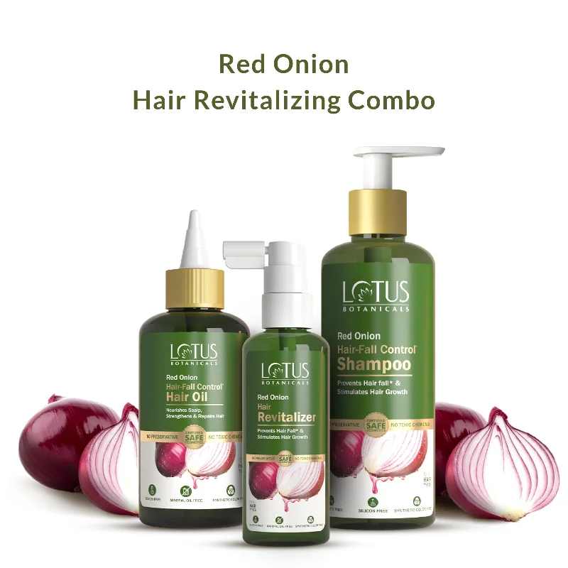 nourishing treatments for dry scalp and flaky skin -Red Onion Hair Revitalizing Combo