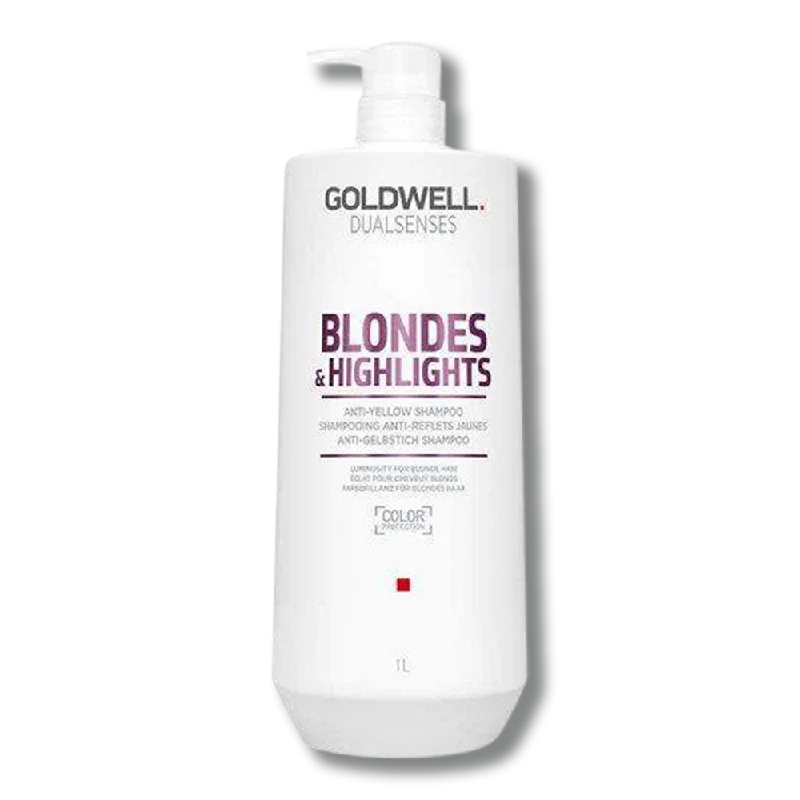 how to protect hair from sun and chlorine damage -Goldwell Dual Senses Blondes & Highlights Anti Yellow Conditioner 1 Litre