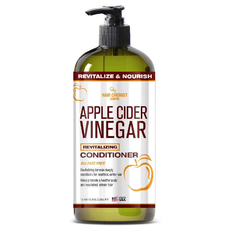 how to stop hair from getting oily by noon -Hair Chemist Apple Cider Vinegar Revitalize & Nourish Sulfate Free Conditioner 33.8 Ounces