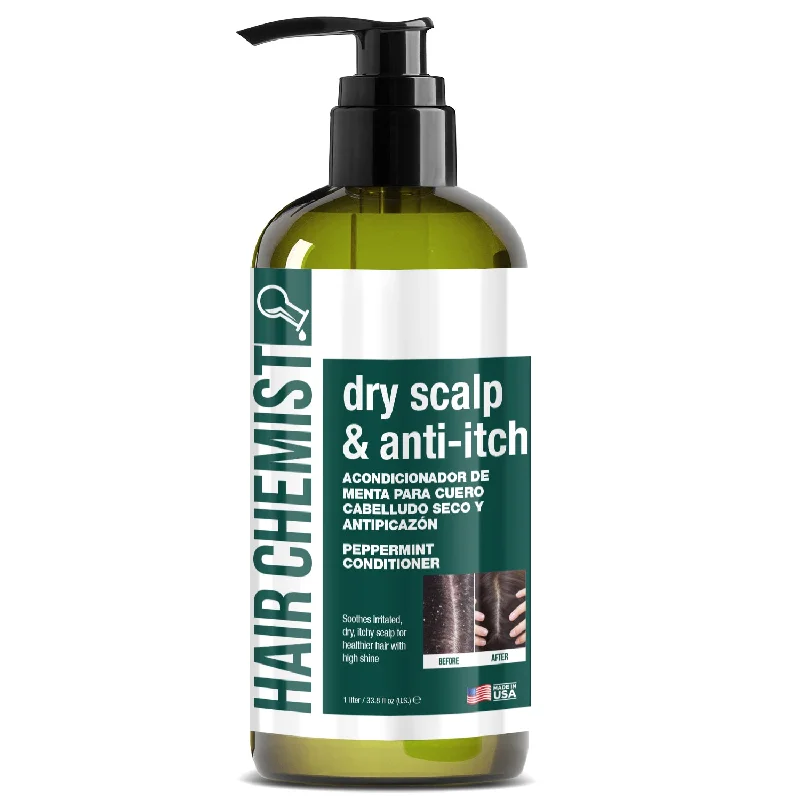 nourishing oils for curly hair hydration -Hair Chemist Dry Scalp & Anti-Itch Peppermint Conditioner 33.8 oz.