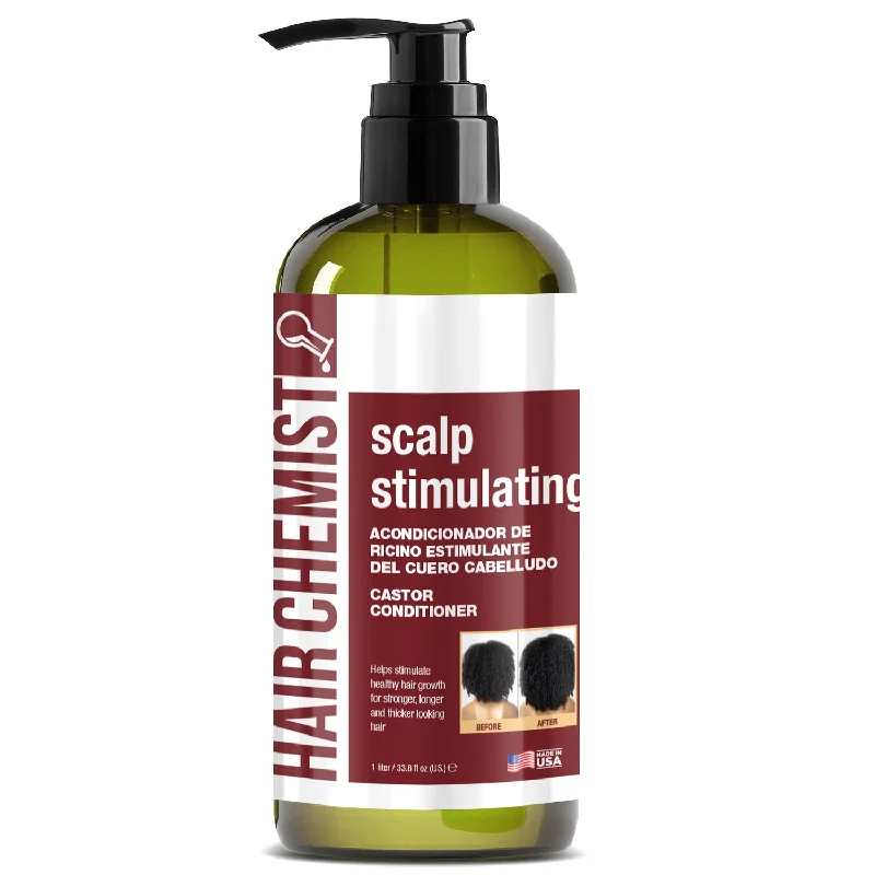 how to prevent hair from becoming oily quickly -Hair Chemist Scalp Stimulating Castor Oil Conditioner 33.8 oz.