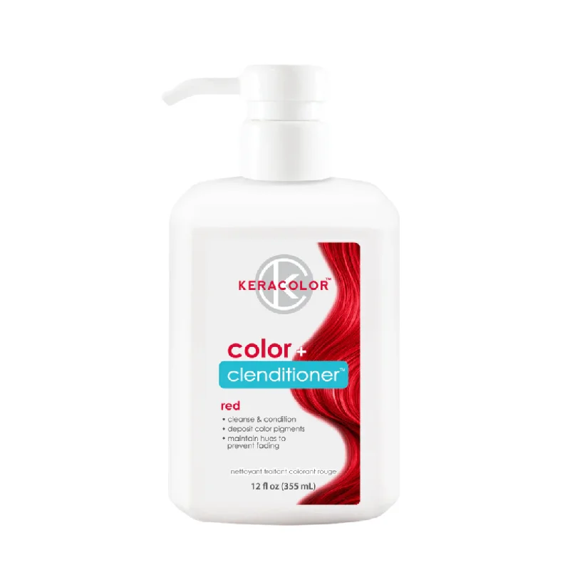 nourishing oils for dry hair ends and frizz control -Keracolor Color Clenditioner Colour Red 355ml