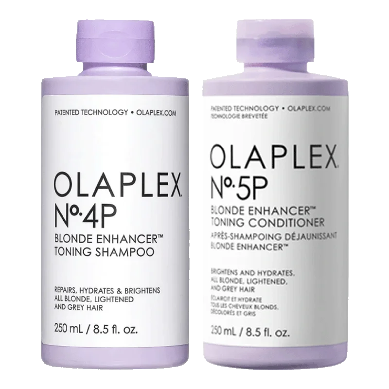 Olaplex No.4P and No.5P Blonde Enhancer Toning Shampoo and Conditioner 250ml Bundle