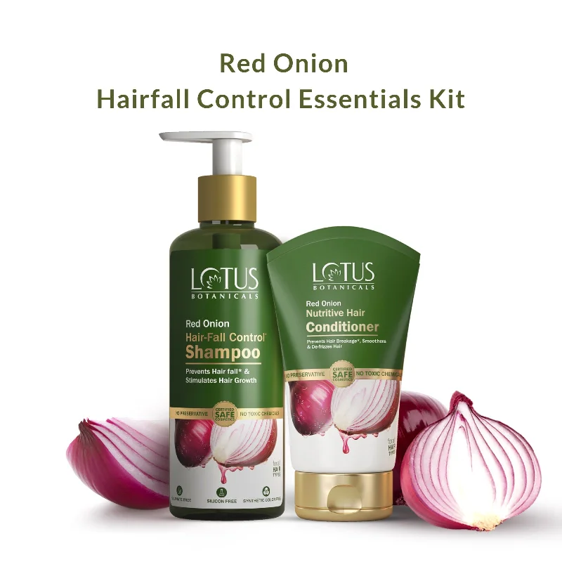 best hair care routine for reducing frizz daily -Red Onion Hairfall Control Essentials Kit