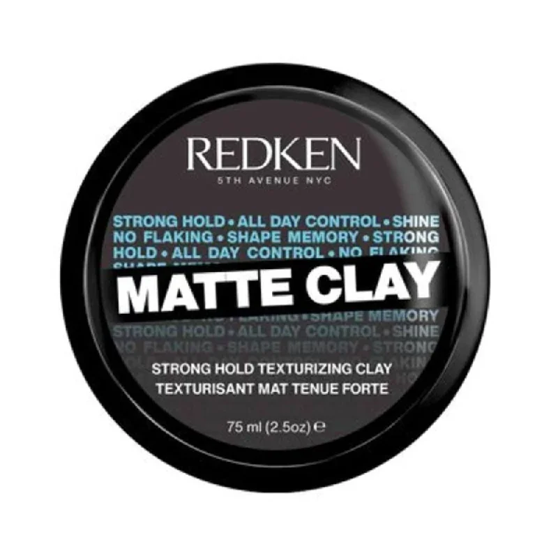 best hair care routine for reducing frizz daily -Redken Matte Clay Strong Hold 75ml