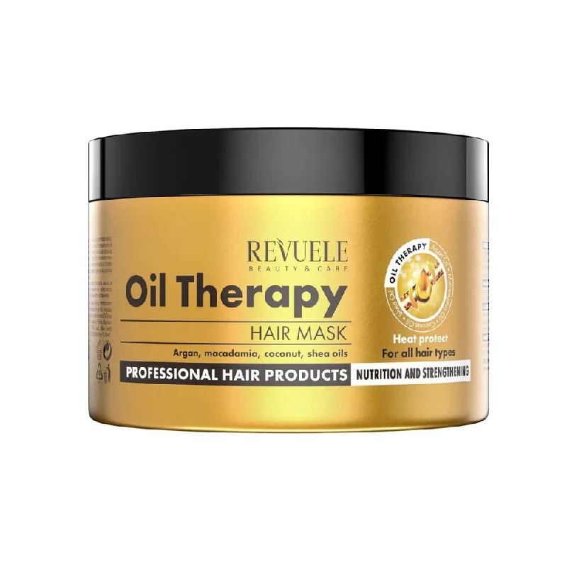 best treatments for dry ends and damaged hair cuticles -Revuele Hair Mask Oil Therapy With Argan, Macadamia, Coconut, Shea Oils 500ml