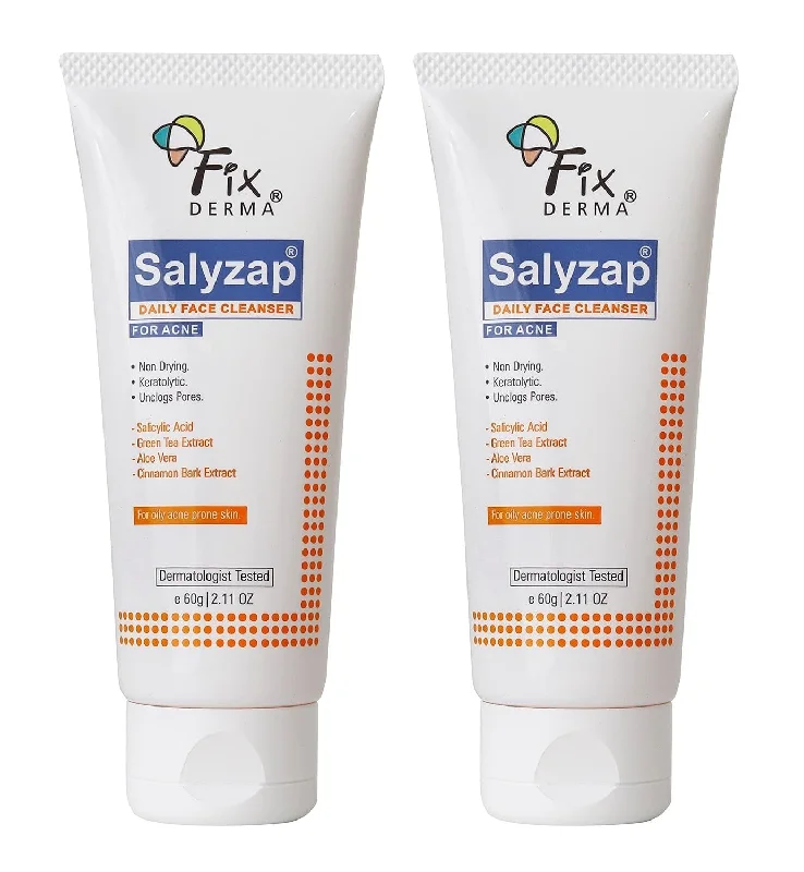 Salyzap Daily Face Cleanser For Acne 60gm, PACK OF 2