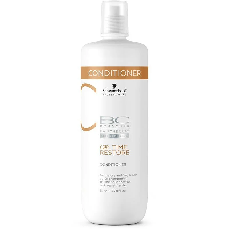 how to repair dry, brittle hair without chemical treatments -Schwarzkopf BC Q10 Time Restore Conditioner 1 Litre (old packaging)