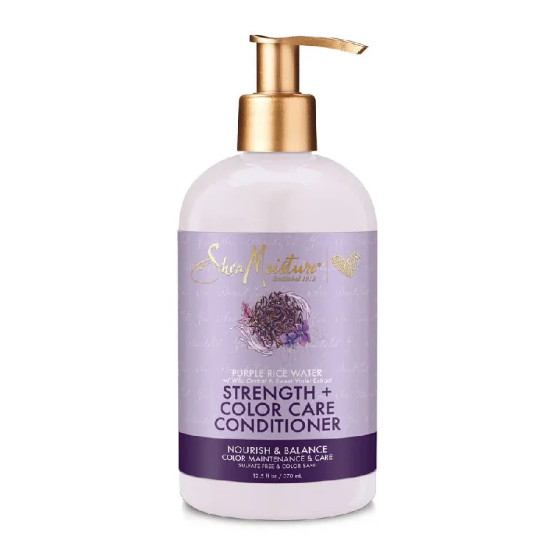 tips for making hair thicker and fuller naturally -Shea Moisture Purple Rice Water Strength + Color Care Conditioner 370ml