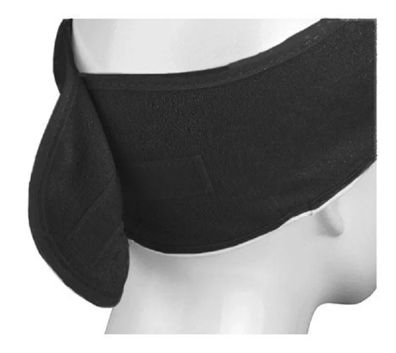 Terry Towel Headband with Velcro - Black