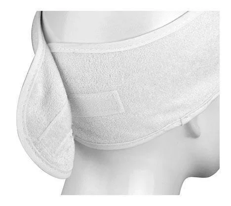 Terry Towel Headband with Velcro - White